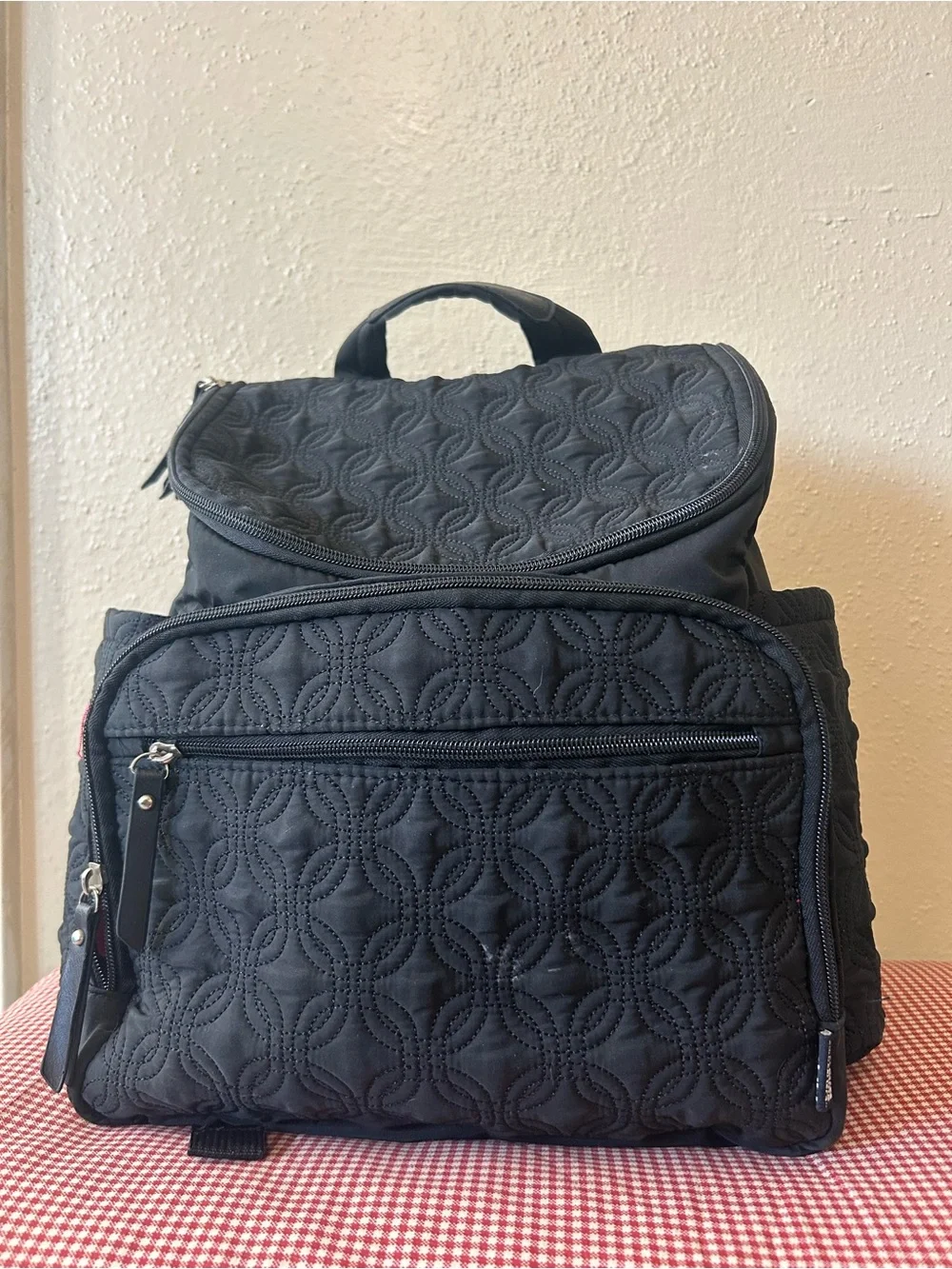 Carter's Black Quilted Backpack with Front Zip Pocket Child Of Mine